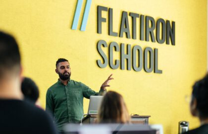 Flatiron school instructor teaches retraining course