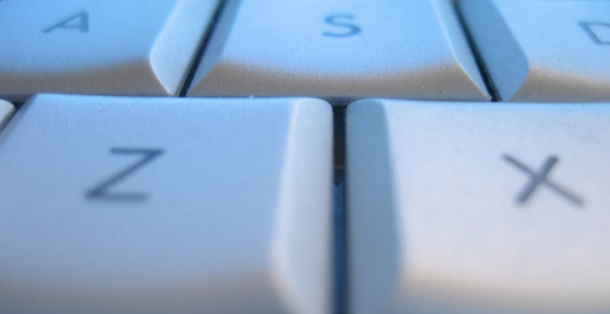 Macro photo of a white keyboard