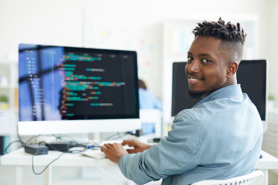 Software Engineer working at computer