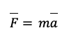 Mathematical equation of Newton's second law of motion